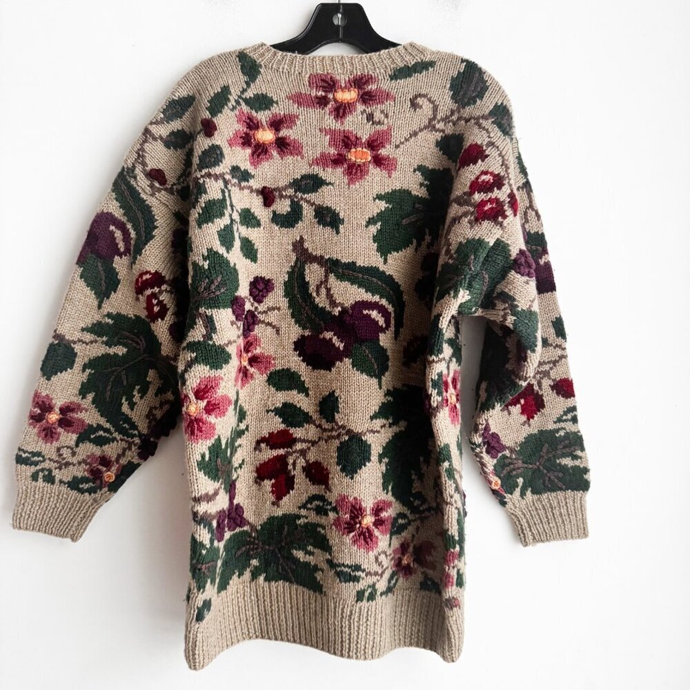 Vintage Laura Ashley Pure New wool Floral Pullover S/M/L LIKE NEW - Picture 7 of 9
